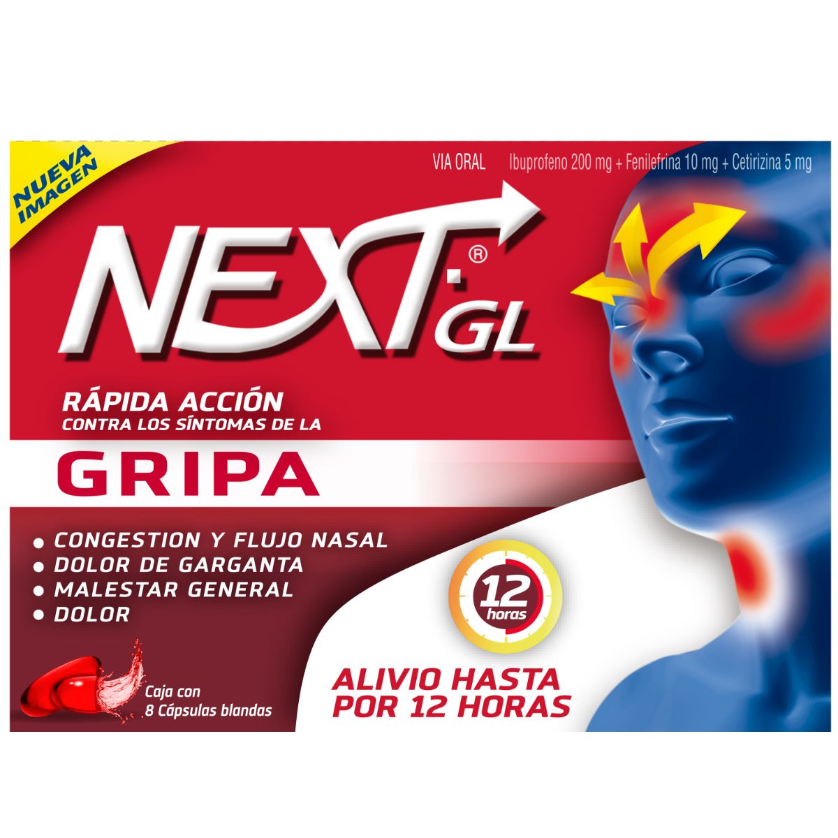 Next Ibuprofeno Gripa 8 Cápsulas