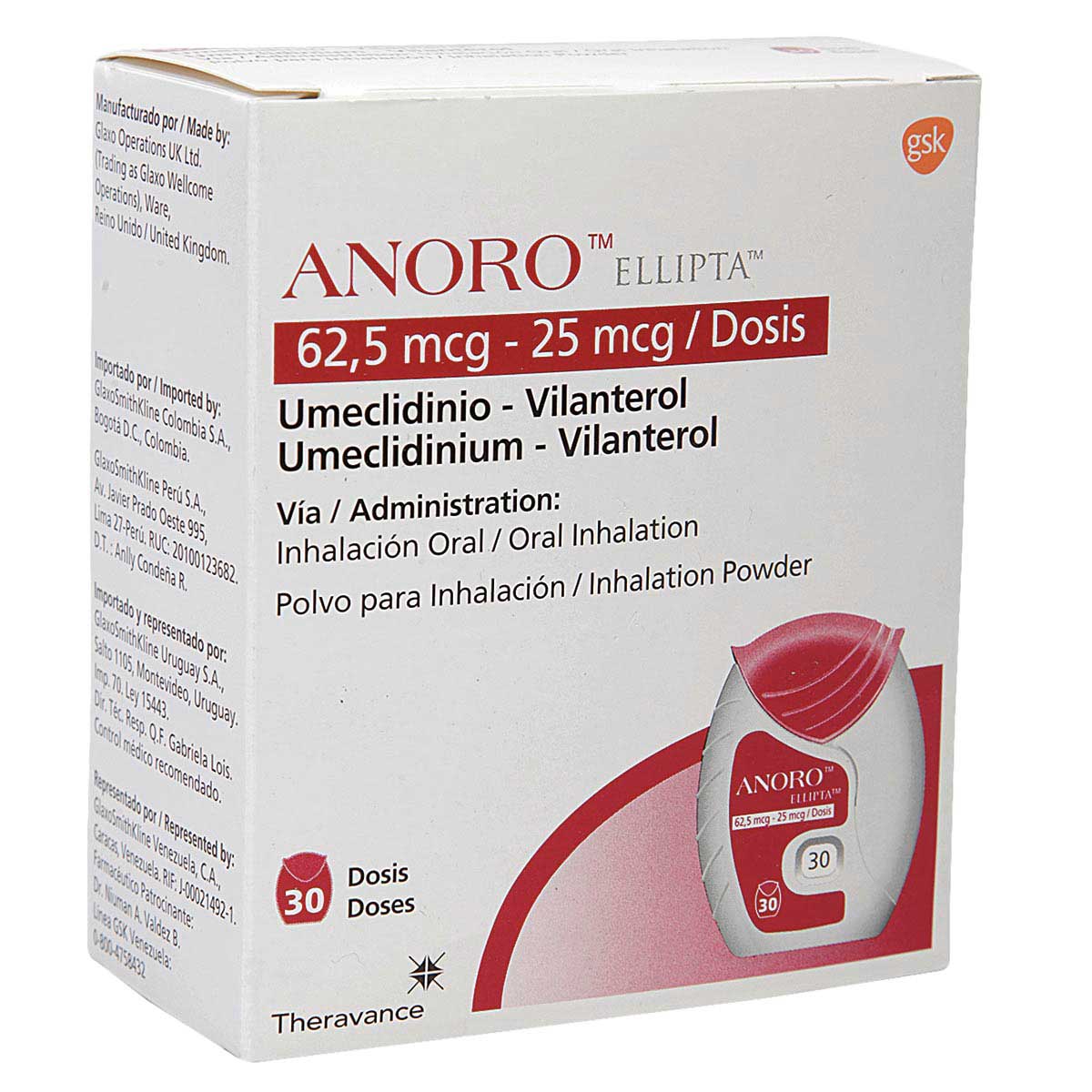 Anoro 62.5 Mcg/25 Mcg Polvo Para Inhalacion