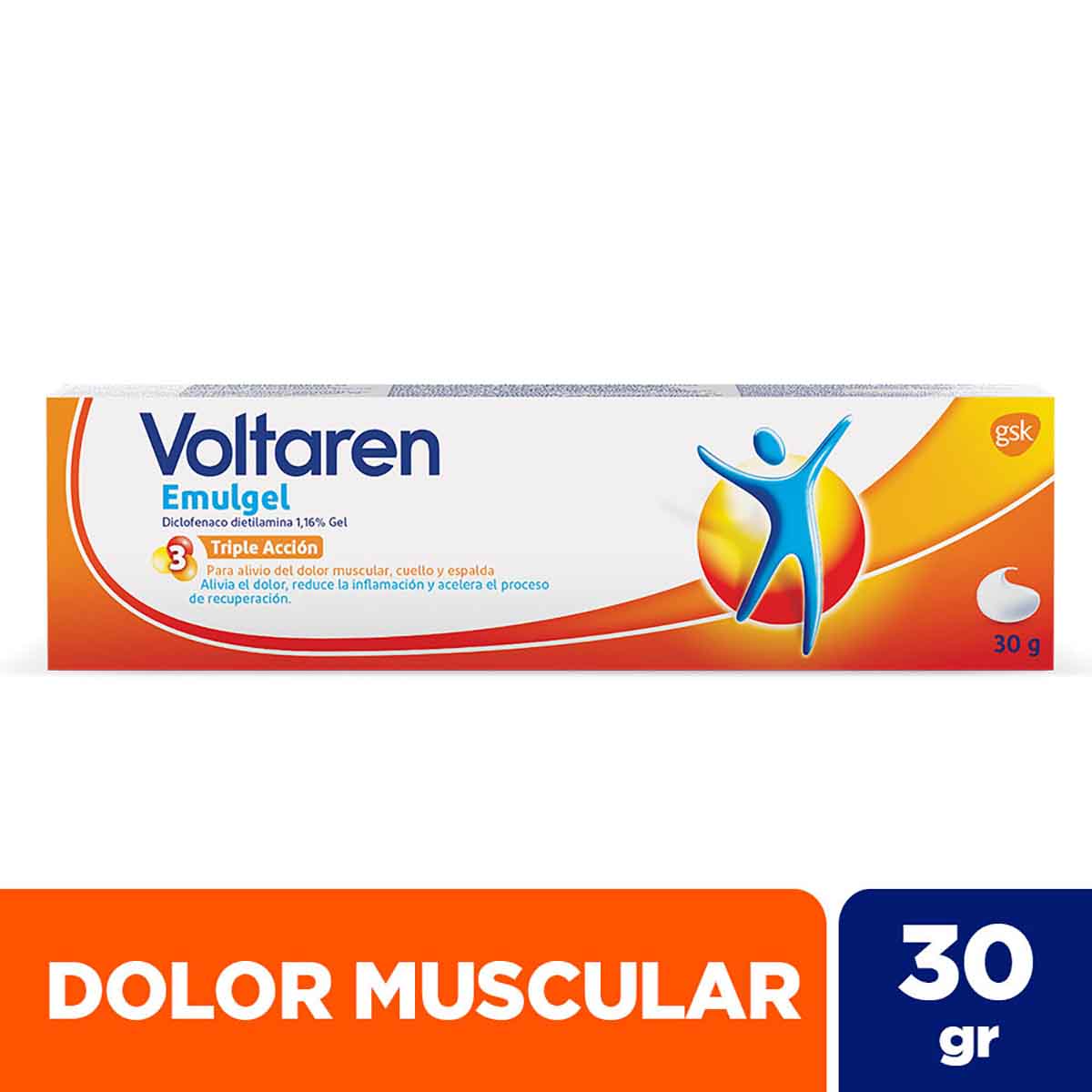 Voltaren Emulgel Triple Acción. Alivio Del Dolor Muscular 30gr