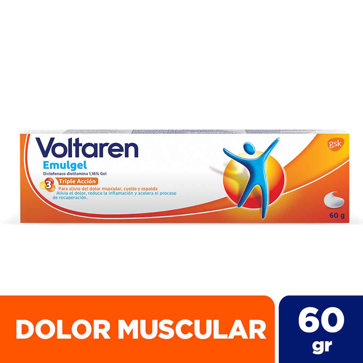 Voltaren Emulgel Triple Acción. Alivio Del Dolor Muscular 60gr