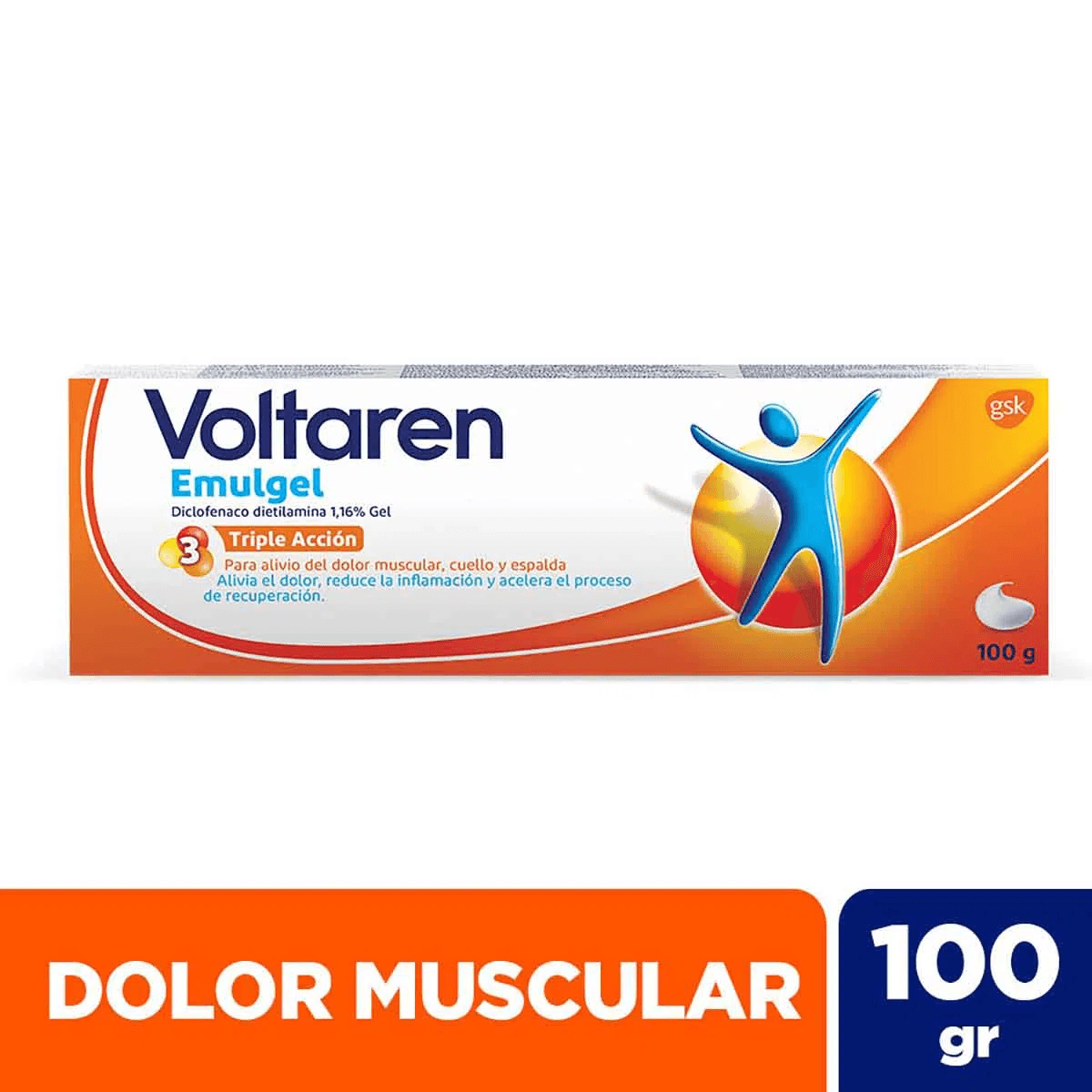 Voltaren Emulgel Triple Acción. Alivio Del Dolor Muscular 100gr