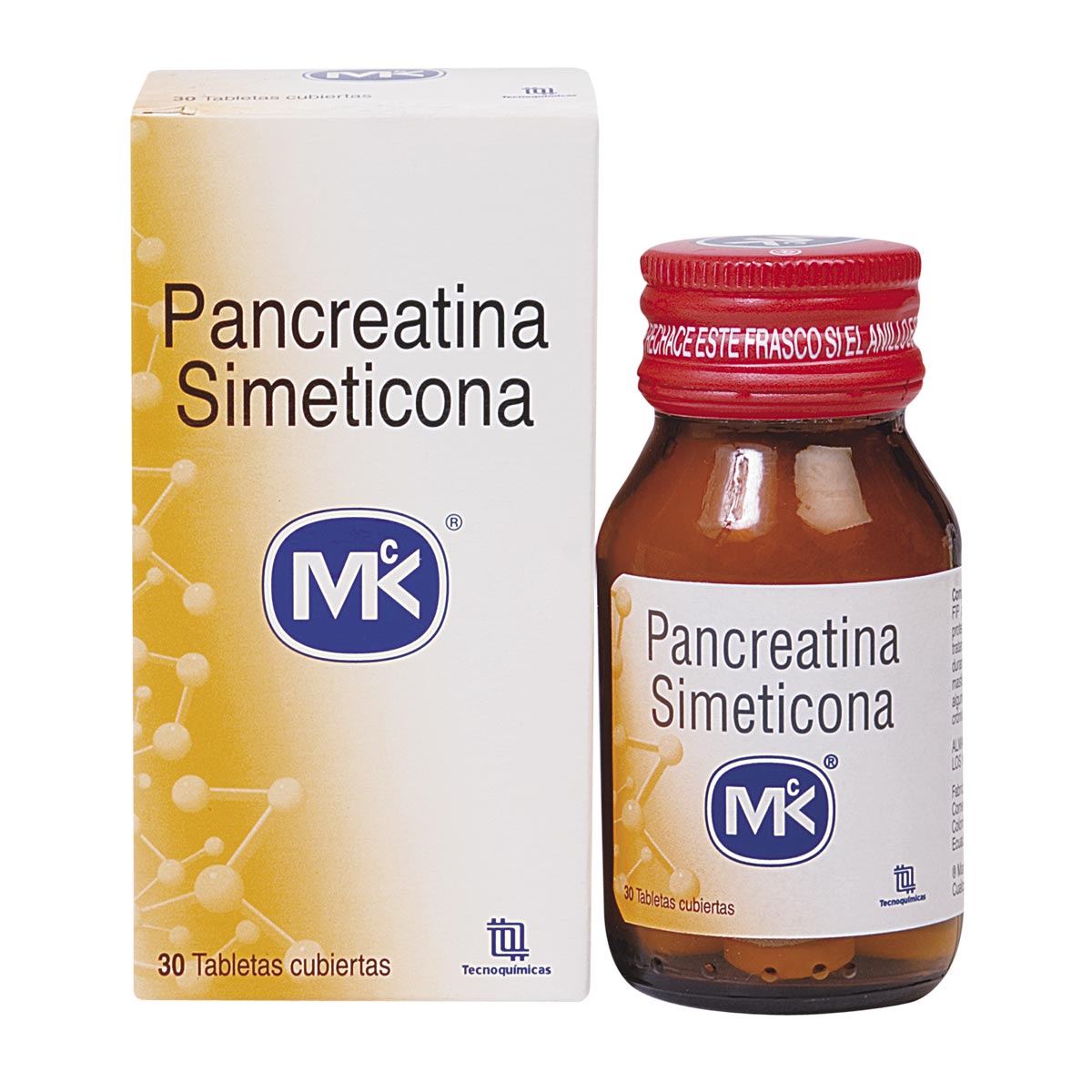 Pancreatina 170mg + Simeticona 80mg Tableta Recubierta Tecnoquímicas
