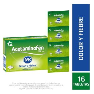 Acetaminofen Mk 500mg Tableta Recubierta Tenoquimicas