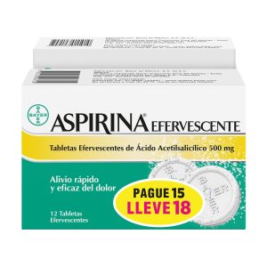 Oferta Aspirina Efervescente 500mg Pague:15 Lleve:18