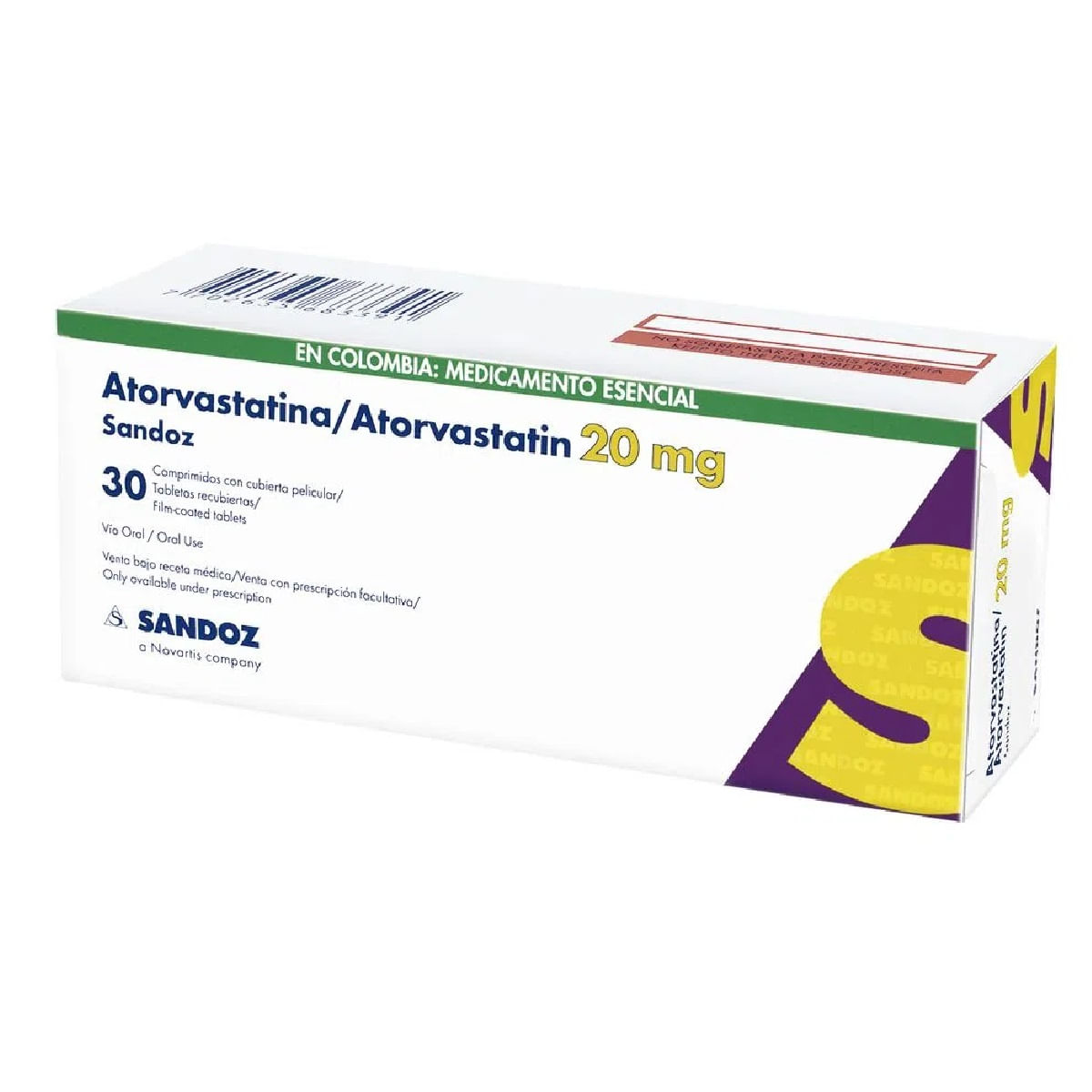 Atorvastatina 20 mg Tableta Recubierta Con Película