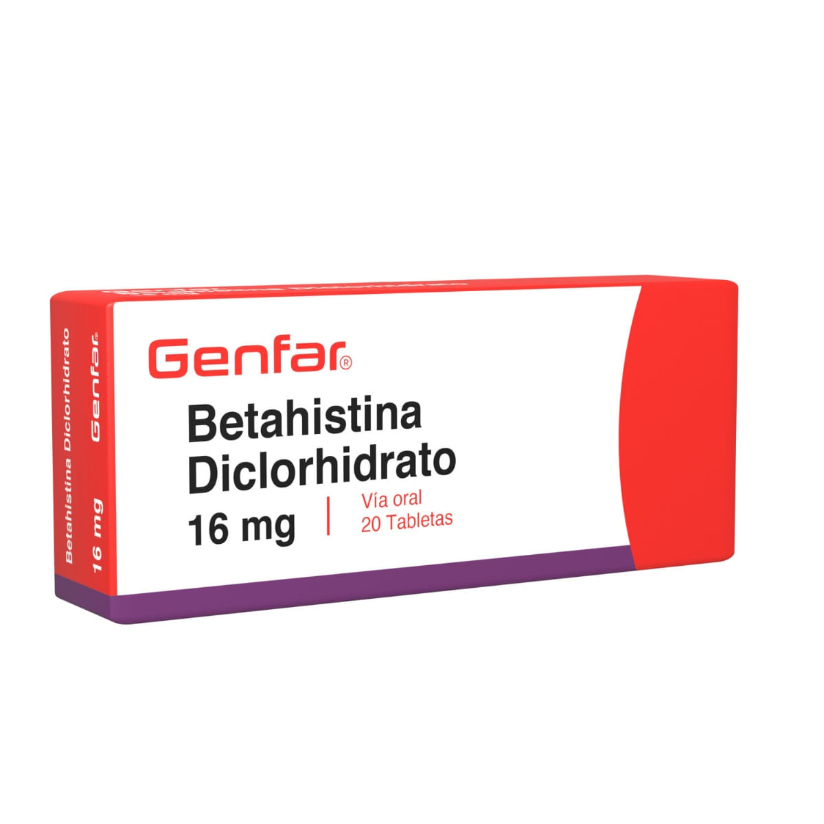 Betahistina Diclorhidrato 16 Mg Tableta Genfar