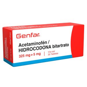 ACETAMINOFEN+HIDROCODONA 325MG+5MG TABLETA GENFAR
