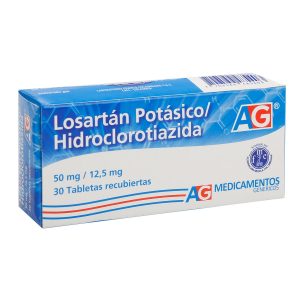 Losartan Potasico 50 Mg + Hidroclorotiazida 12.5 Mg Tableta Recubierta La Franco