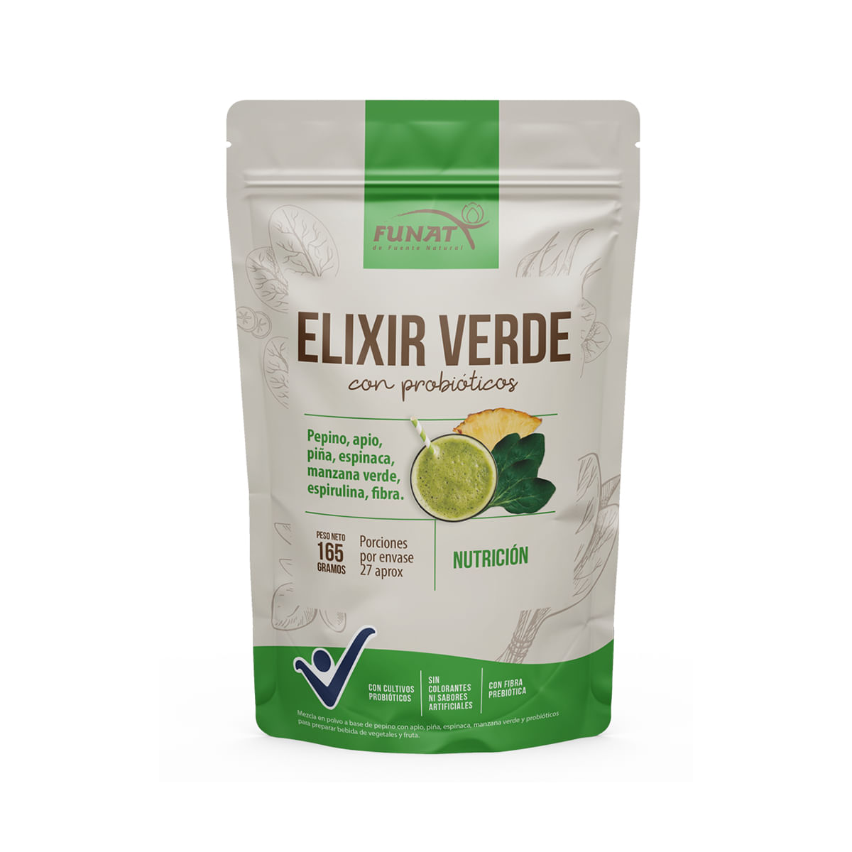 Elixir Verde Con Probioticos Funat