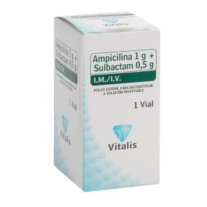 Ampicilina 1g + Sulbactam 0.5g Polvo Para Solución Inyectable Vitalis