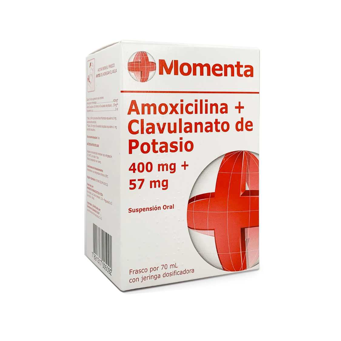Amoxicilina 400 mg + Clavulanato De Potasio 57mg / 5ml Polvo Para