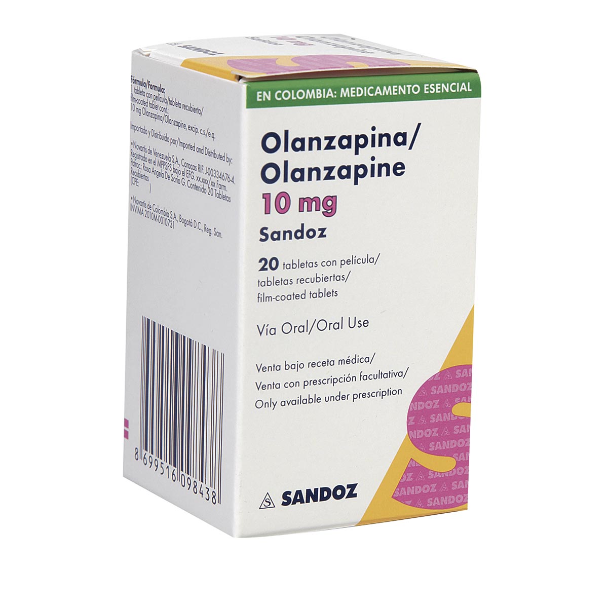 Olanzapina 10 Mg Tableta Recubierta Sandoz